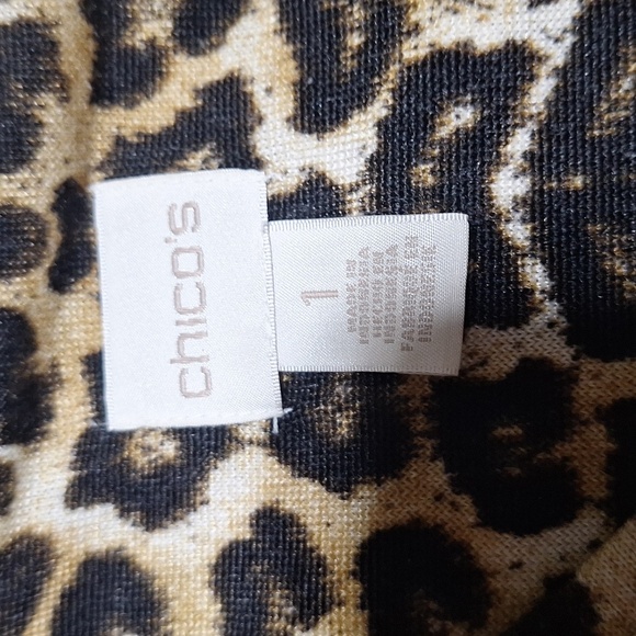Chico's leopard print long sleeve top size 1 - Picture 5 of 10